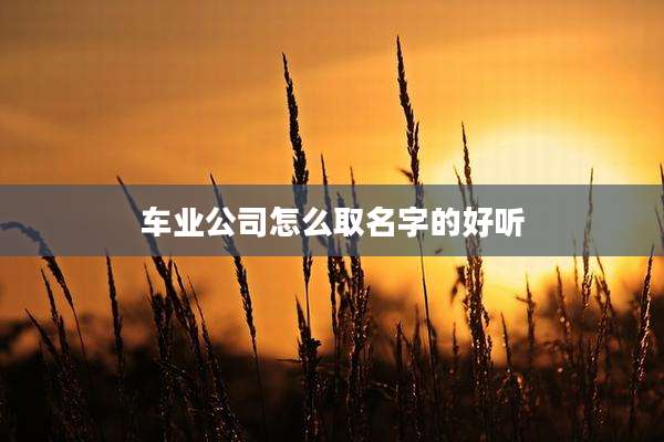 车业公司怎么取名字的好听
