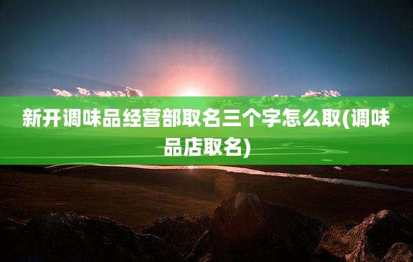 新开调味品经营部取名三个字怎么取(调味品店取名)