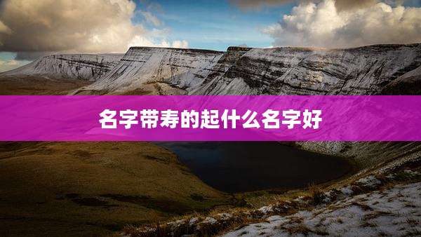 名字带寿的起什么名字好