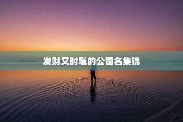 发财又时髦的公司名集锦