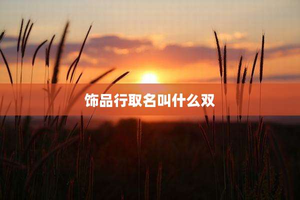 饰品行取名叫什么双
