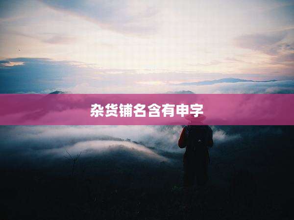 杂货铺名含有申字