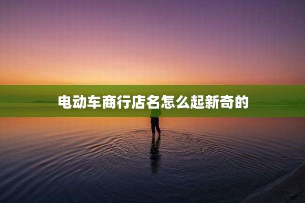 电动车商行店名怎么起新奇的