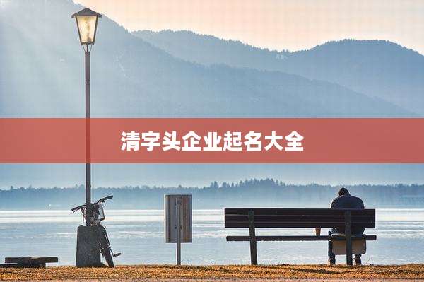 清字头企业起名大全