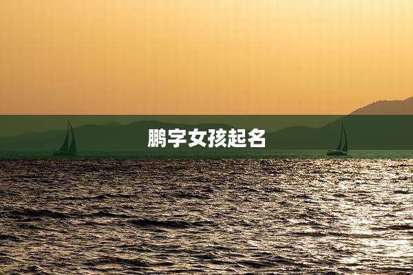 鹏字女孩起名