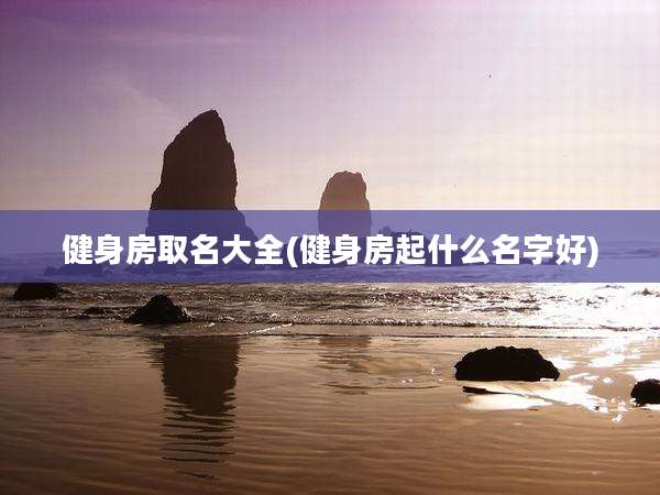 健身房取名大全(健身房起什么名字好)