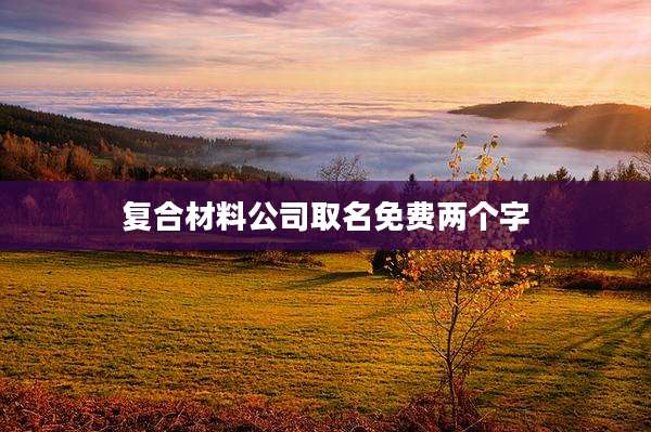 复合材料公司取名免费两个字