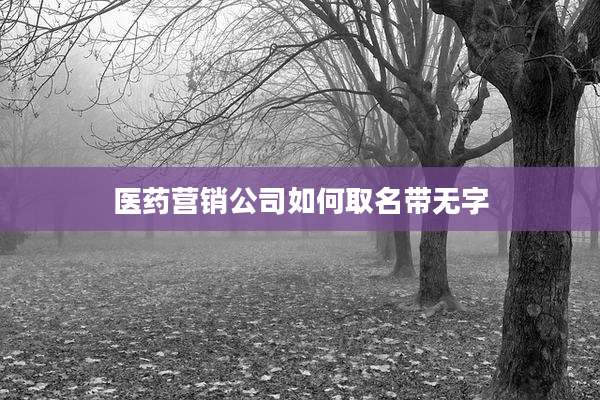 医药营销公司如何取名带无字