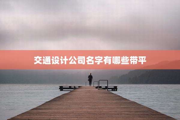 交通设计公司名字有哪些带平