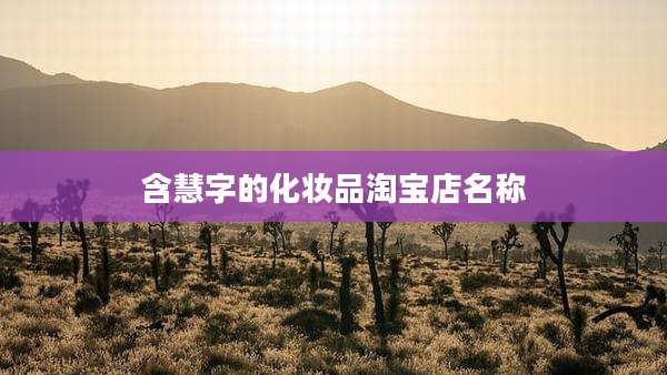 含慧字的化妆品淘宝店名称