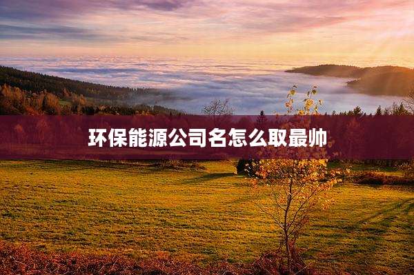环保能源公司名怎么取最帅