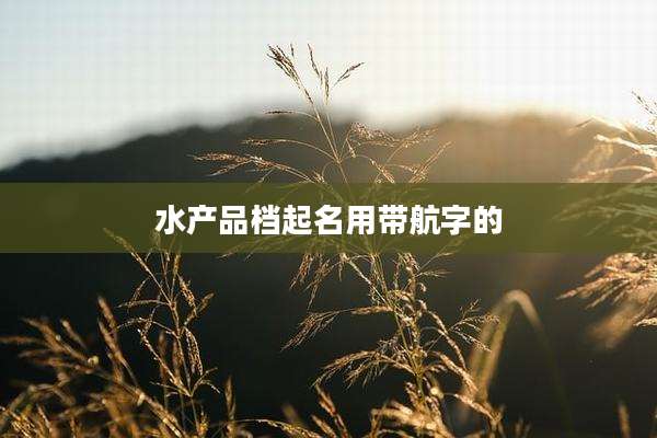 水产品档起名用带航字的