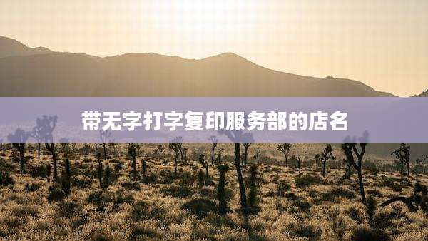 带无字打字复印服务部的店名