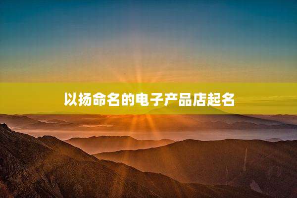 以扬命名的电子产品店起名