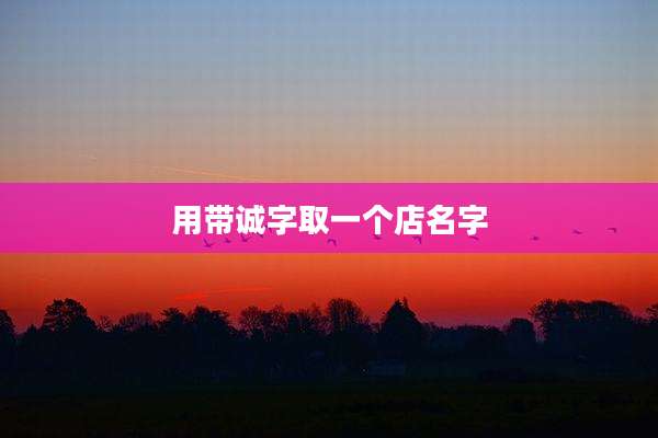 用带诚字取一个店名字