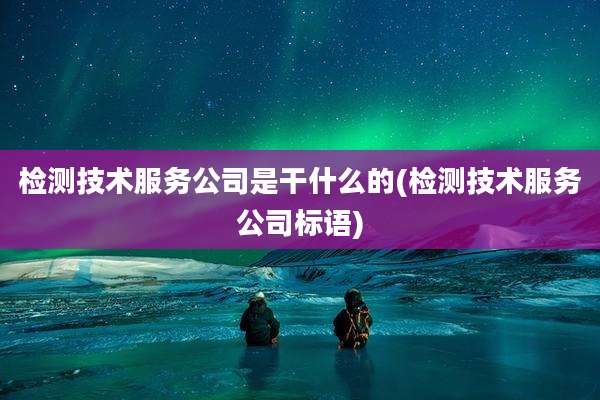 检测技术服务公司是干什么的(检测技术服务公司标语)