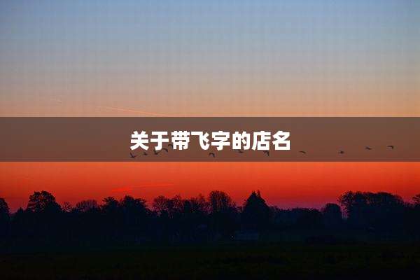 关于带飞字的店名
