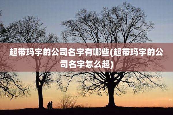 起带玛字的公司名字有哪些(起带玛字的公司名字怎么起)