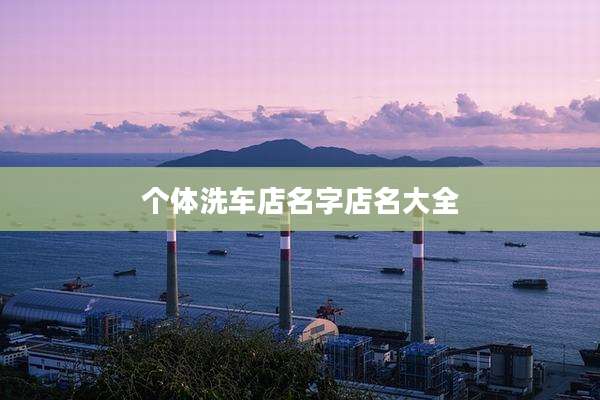 个体洗车店名字店名大全