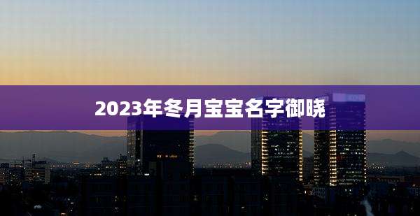 2023年冬月宝宝名字御晓