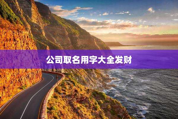 公司取名用字大全发财