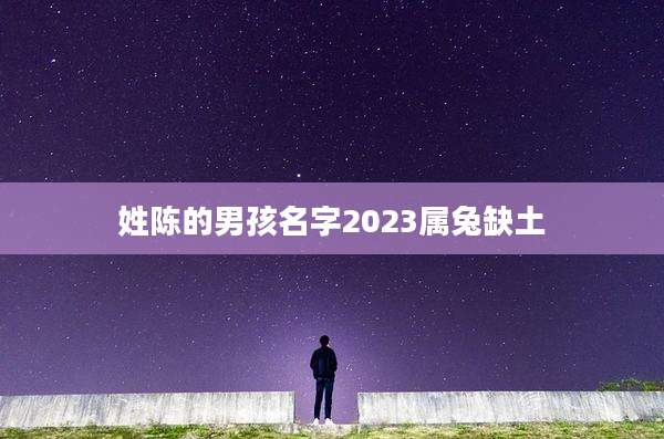 姓陈的男孩名字2023属兔缺土