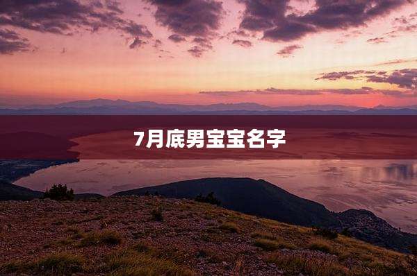 7月底男宝宝名字