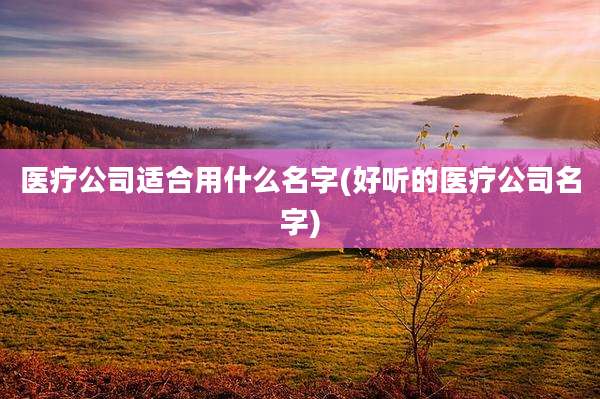 医疗公司适合用什么名字(好听的医疗公司名字)