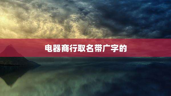 电器商行取名带广字的