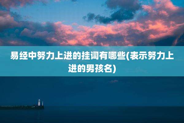 易经中努力上进的挂词有哪些(表示努力上进的男孩名)