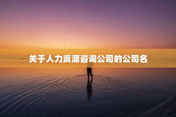 关于人力资源咨询公司的公司名