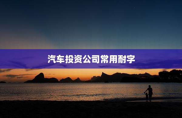 汽车投资公司常用耐字