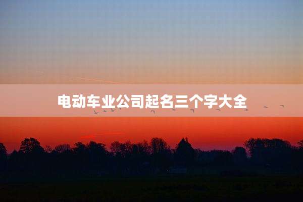 电动车业公司起名三个字大全