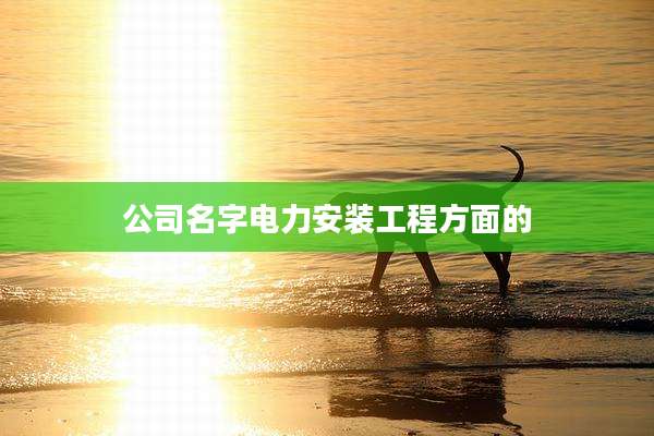 公司名字电力安装工程方面的