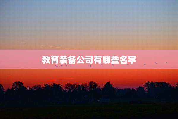 教育装备公司有哪些名字