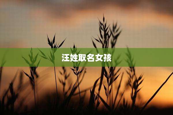 汪姓取名女孩