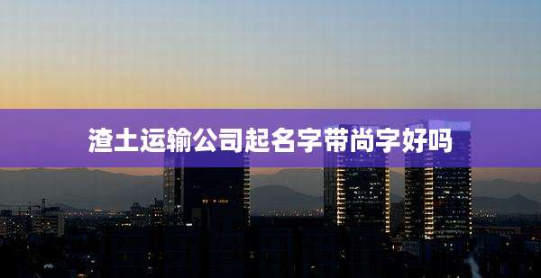 渣土运输公司起名字带尚字好吗