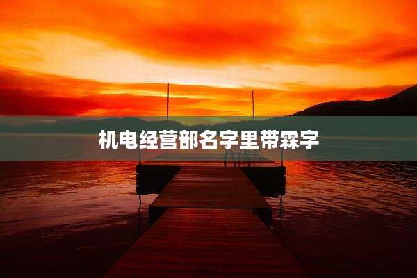 机电经营部名字里带霖字