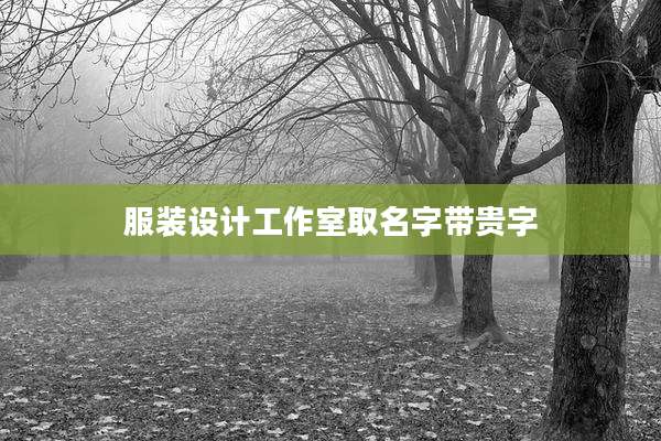 服装设计工作室取名字带贵字