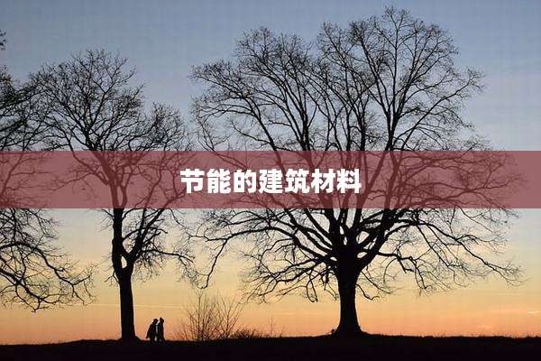 节能的建筑材料
