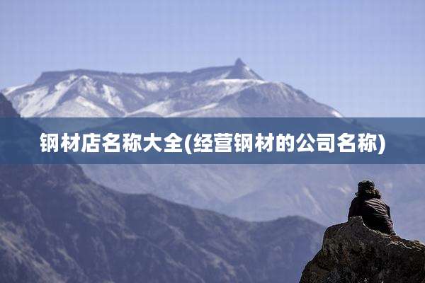 钢材店名称大全(经营钢材的公司名称)
