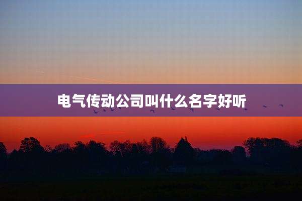 电气传动公司叫什么名字好听
