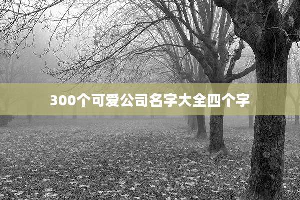 300个可爱公司名字大全四个字