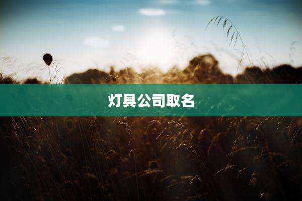 灯具公司取名
