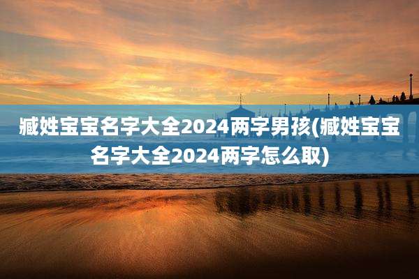 臧姓宝宝名字大全2024两字男孩(臧姓宝宝名字大全2024两字怎么取)