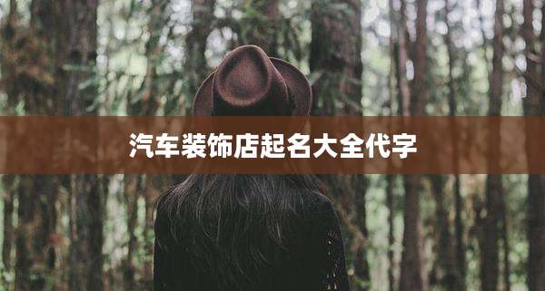 汽车装饰店起名大全代字