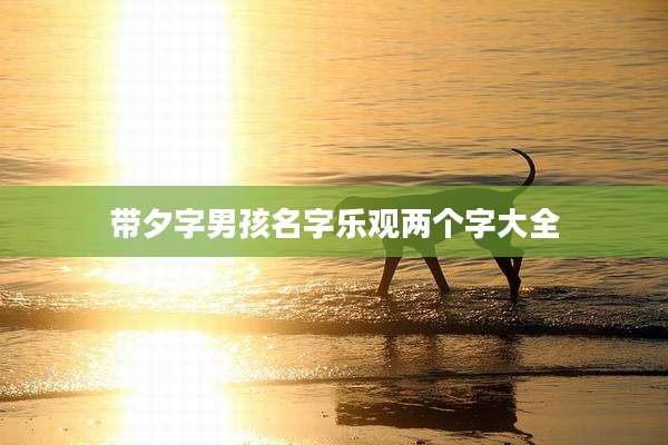 带夕字男孩名字乐观两个字大全