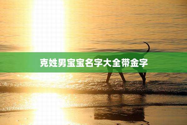 克姓男宝宝名字大全带金字