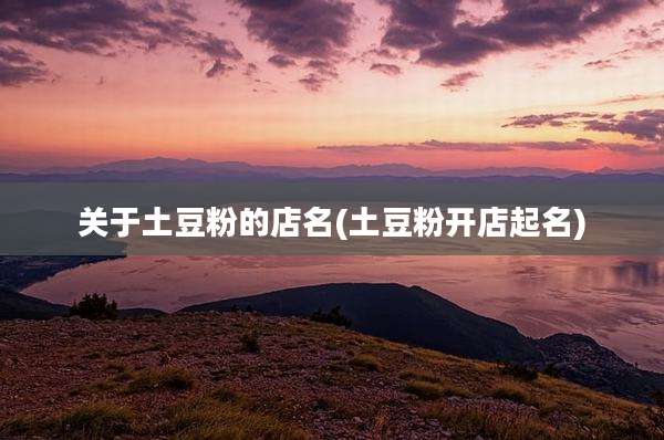 关于土豆粉的店名(土豆粉开店起名)