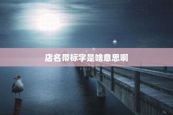 店名带标字是啥意思啊
